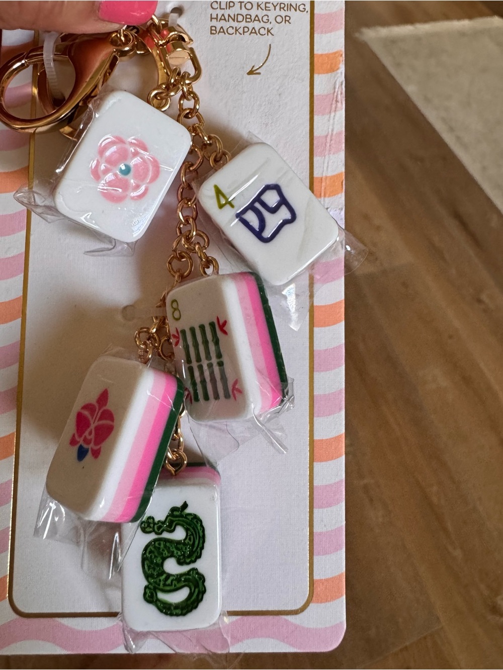 Cute Mahjong Tile bag Charm